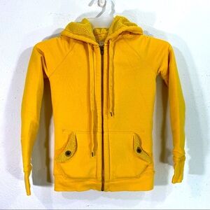 J.crew Yellow Sherpa Fleence Interior Hooded Sweater Sz S